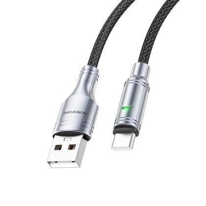 Кабел Borofone, BU40 Advantage, USB-Type C, 3A,  Бързозареждащ, 1,2m., Черен