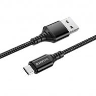Кабел Borofone, BX54 Ultra Bright, USB-Micro USB, 2,4A, 1m., Черен