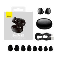 Безжични слушалки Baseus, Bluetooth V5.2 earphones TWS Bowie E2, Бързо зареждане, (NTGW090001), Черни