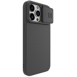 Кейс Nillkin със защита за камера, Camshield Silky Silicone, за Iphone 15 Pro Max, Черен