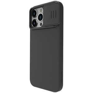 Кейс Nillkin със защита за камера, Camshield Silky Silicone, за Iphone 15 Pro Max, Черен