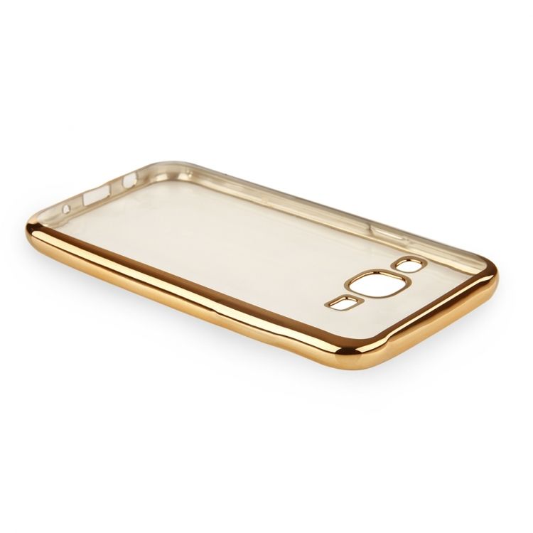 Луксозен силиконов калъф Glossy със златна рамка за Samsung J500 Galaxy J5