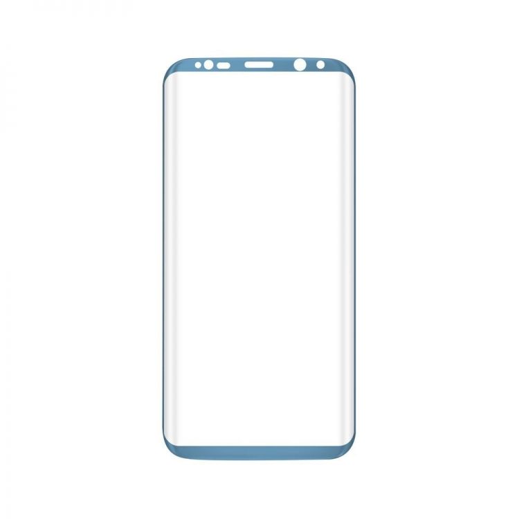 3D Стъклен протектор Full Cover за Samsung G955 Galaxy S8, Син