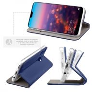 Кожен калъф Flip Book Smart за Huawei P20 Lite, Син