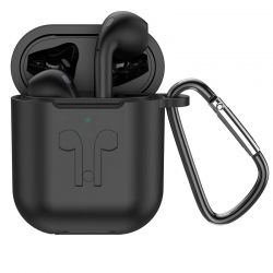 Безжични слушалки HOCO, Bluetooth ES32 Plus Original TWS+Черен силиконов кейс, Черни