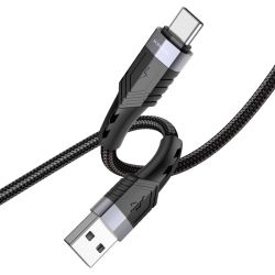 Кабел Borofone, BU35 Influence, USB-Type C, 3A, Бързозареждащ, 1,2m., Черен