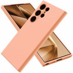 Кейс Silicone Lite за Samsung Galaxy S24 Ultra, Защита около камерата, Праскова