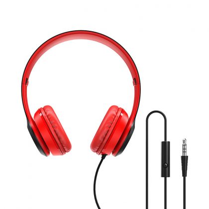 Аудио слушалки Borofone, Headphones BO5 Star, с микрофон, Червени