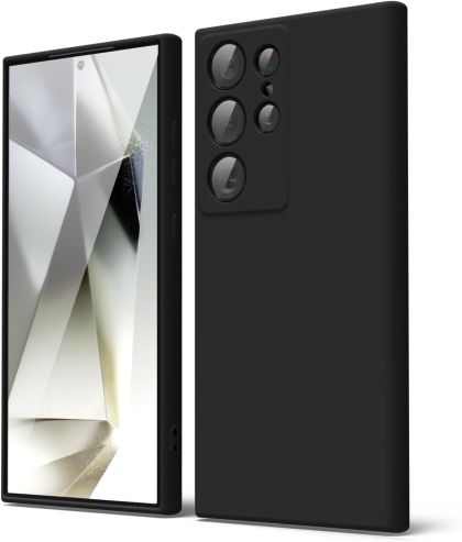Кейс Silicone Lite за Samsung Galaxy S25 Ultra, Защита около камерата, Черен