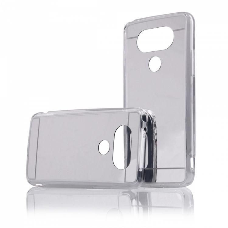 Луксозен силиконов калъф Mirror с огледален ефект в сребристо за LG G5