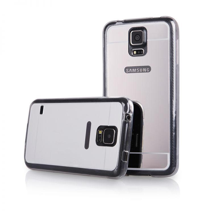 Луксозен силиконов калъф Mirror с огледален ефект в сребристо за SamsungG900 Galaxy S5
