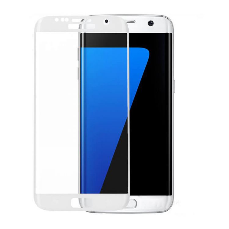 3D Стъклен протектор Full Cover за Samsung Galaxy S7 Edge, Бял