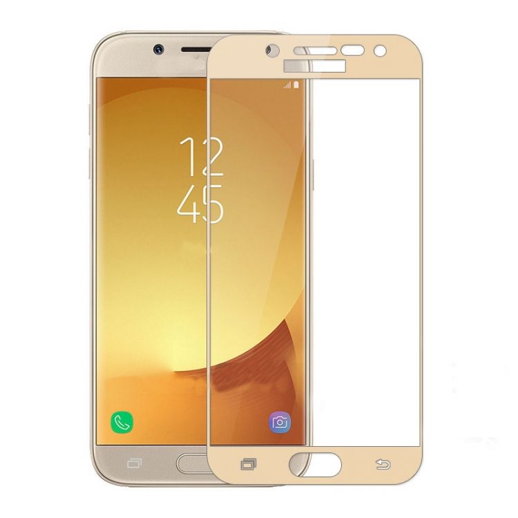 3D Стъклен протектор Full Cover за Samsung J530 Galaxy J5 2017, Златен