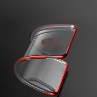 Силиконов прозрачен кейс New Electro за Xiaomi Redmi 8A, Червена гланцирана рамка, Прозрачен