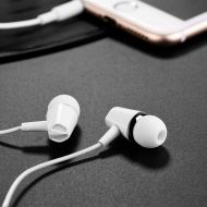 Аудио слушалки с микрофон HOCO Honor Music-M34 с меки тапички, Бели