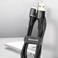 USB кабел Baseus Halo Lightning 1.5A, 2m., с лед осветление, за IPhone., Черен