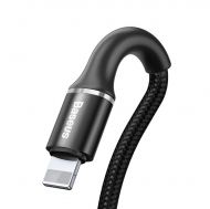 Кабел Baseus, Halo USB-Lightning, 1.5A, 2m., лед осветление, за IPhone., Черен