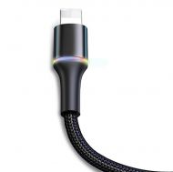 USB кабел Baseus Halo Lightning 1.5A, 2m., с лед осветление, за IPhone., Черен