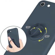 Кейс Vennus Silicone Ring за IPhone 7/8/SE 2020, Метален ринг, Защита около камерата, Син
