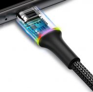 Кабел Baseus, Halo USB-Micro USB, 3A, 1m., лед осветление, (CAMGH-B01), Черен
