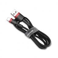 Кабел Baseus, Cafule USB-Lightning, 2.4A, за IPhone, 1m., (CALKLF-B19), Черно и червено