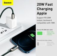 Кабел Baseus, Display Type-C-Lightning, 2A, 20W, 1m., за IPhone, (CATLSK-06), Зелен