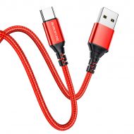 Кабел Borofone, BX54 Ultra Bright, USB-Type C, 2,4A, 1m., Червен