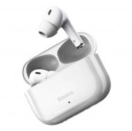 Безжични слушалки Baseus, Bluetooth earphones TWS Encok W3, MEMS микрофон за изолиране на шума (NGW3-01), Бели