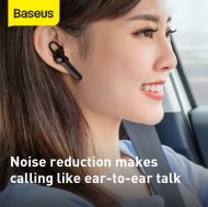 Безжична слушалка Baseus, Bluetooth headset Encok, Docking station (NGA05-01), Черна