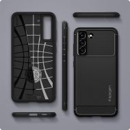 Кейс Spigen, Rugged Armor, за Samsung Galaxy S22 (ACS03986), Черен Matt