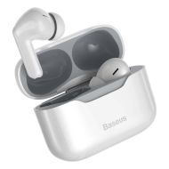 Безжични слушалки Baseus, Bluetooth earphones TWS Simu S1, ANC изолиране на шума (NGS1-02), Бели