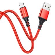 Кабел Borofone, BX54 Ultra Bright, USB-Micro USB, 2,4A, 1m., Червен