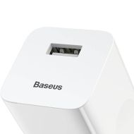 Мрежово зарядно адаптер Baseus, Wall Charger, USB, QC 3.0 24W, 3A, Бързо зареждане (CCALL-BX02), Бяло