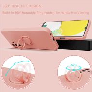 Кейс Vennus Silicone Ring за Samsung Galaxy A13 5G/A04S, Метален ринг, Защита около камерата, Светло розов