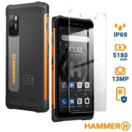 Смартфон MyPhone Hammer IRON 4, Подарък Стойка за автомобил+стъклен протектор, Черен