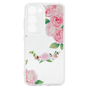 Кейс Tel Protect Flower, за Samsung Galaxy A13 4G, Защита около камерата, Прозрачен с розови рози