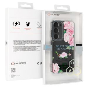 Кейс Tel Protect Flower, за Samsung Galaxy A13 4G, Защита около камерата, Прозрачен с розови рози