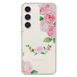 Кейс Tel Protect Flower, за Samsung Galaxy A53 5G, Защита около камерата, Прозрачен с розови рози