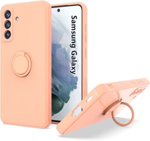 Кейс Vennus Silicone Ring за Samsung Galaxy A54 5G, Метален ринг, Защита около камерата, Светло розов