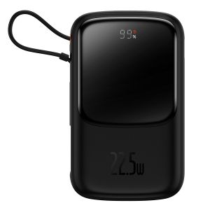 Преносима батерия Baseus, QPow Pro 10000mAh, USB+Type C, PD22,5W, с кабел Type C(PPQD06101), Черен