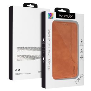 Калъф Flip Book Wonder Prime, за Samsung Galaxy S24 Ultra, Кафяв