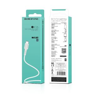 Кабел Borofone, BX16 Easy, USB-Type C, 3A, Бързозареждащ, 1m., Черен