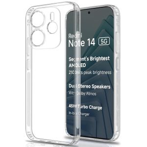 Силиконов кейс Armor Anti Shock за Xiaomi Redmi Note 14 5G, Защита около камерите, Прозрачен