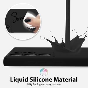 Кейс Silicone Lite за Samsung Galaxy S25 Ultra, Защита около камерата, Черен