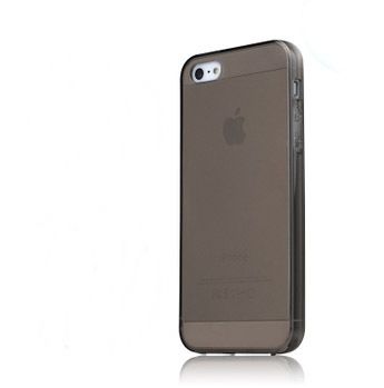 Ултра тънък силиконов гръб за IPhone 5/5S/SE, Черен/Прозрачен