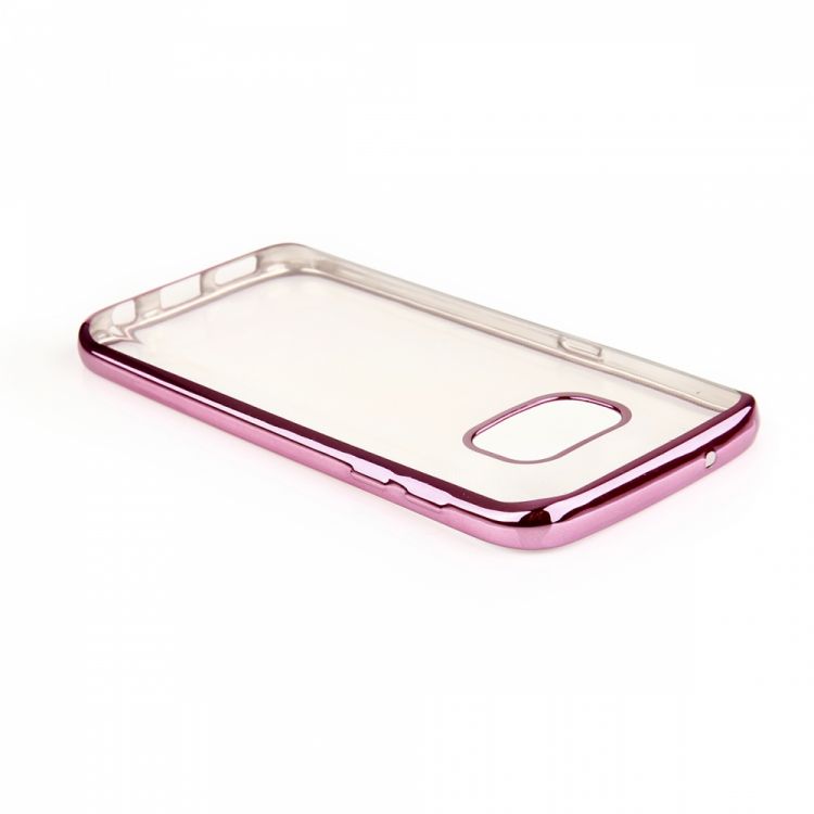 Луксозен силиконов калъф Glossy с розова рамка за Samsung G930 Galaxy S7