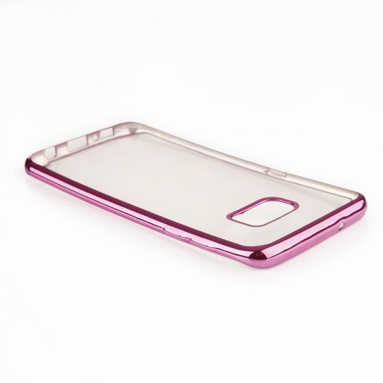 Луксозен силиконов калъф Glossy с розова рамка за Samsung G935 Galaxy S7 Edge