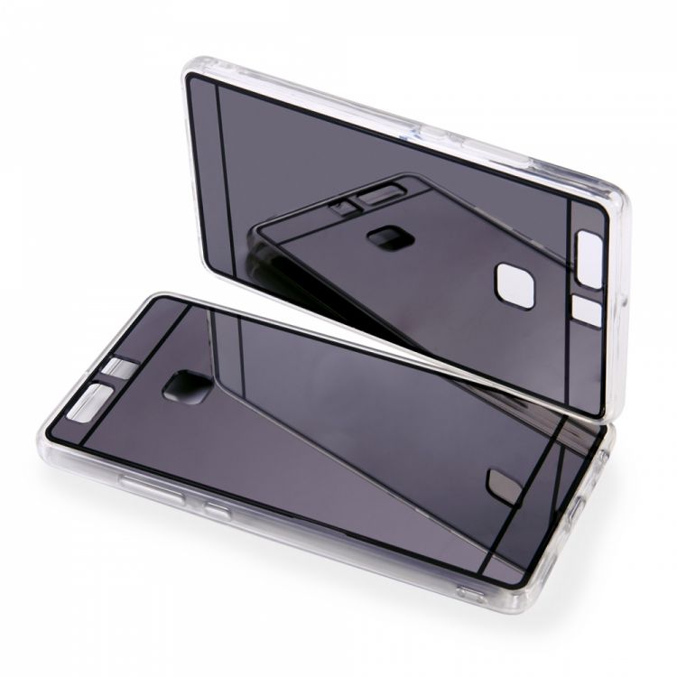 Луксозен силиконов калъф Mirror с огледален ефект в черно за Huawei P9