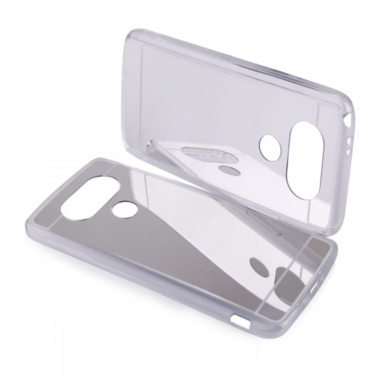 Луксозен силиконов калъф Mirror с огледален ефект в сребристо за LG G5