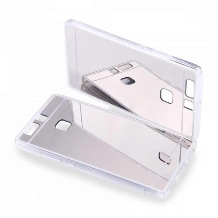 Луксозен силиконов калъф Mirror с огледален ефект в сребърно за Huawei P9 